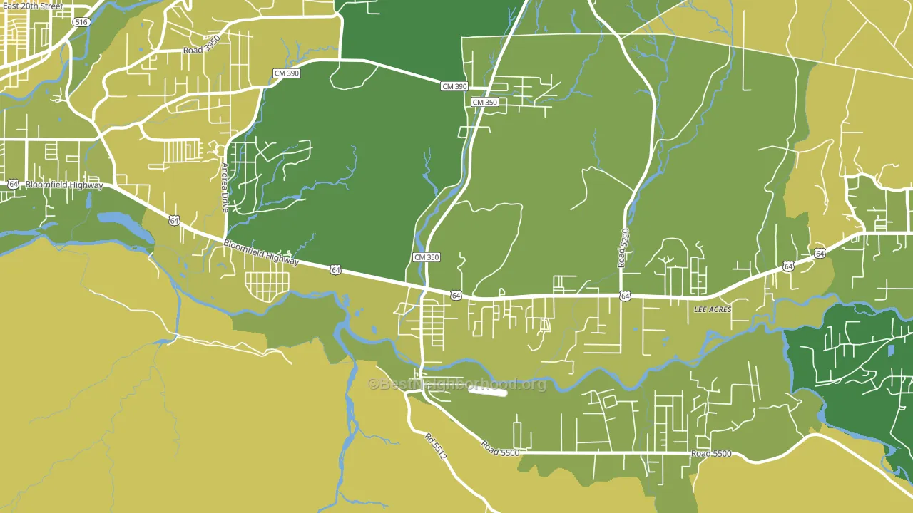 Lee Acres, NM block-group voter-turnout map