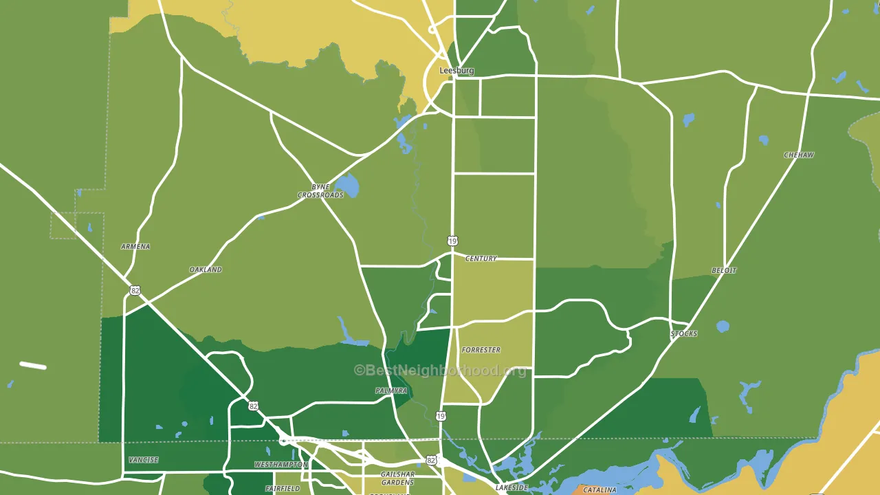 Lee County, GA block-group voter-turnout map