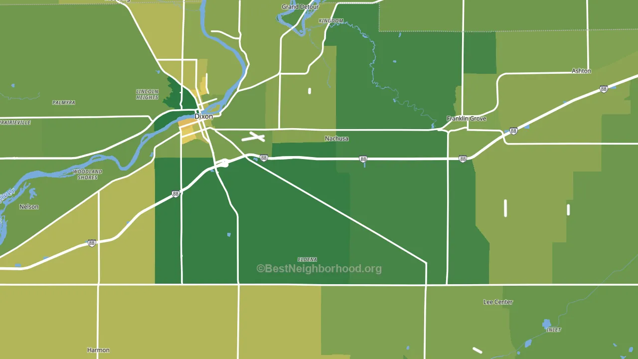 Lee County, IL block-group voter-turnout map