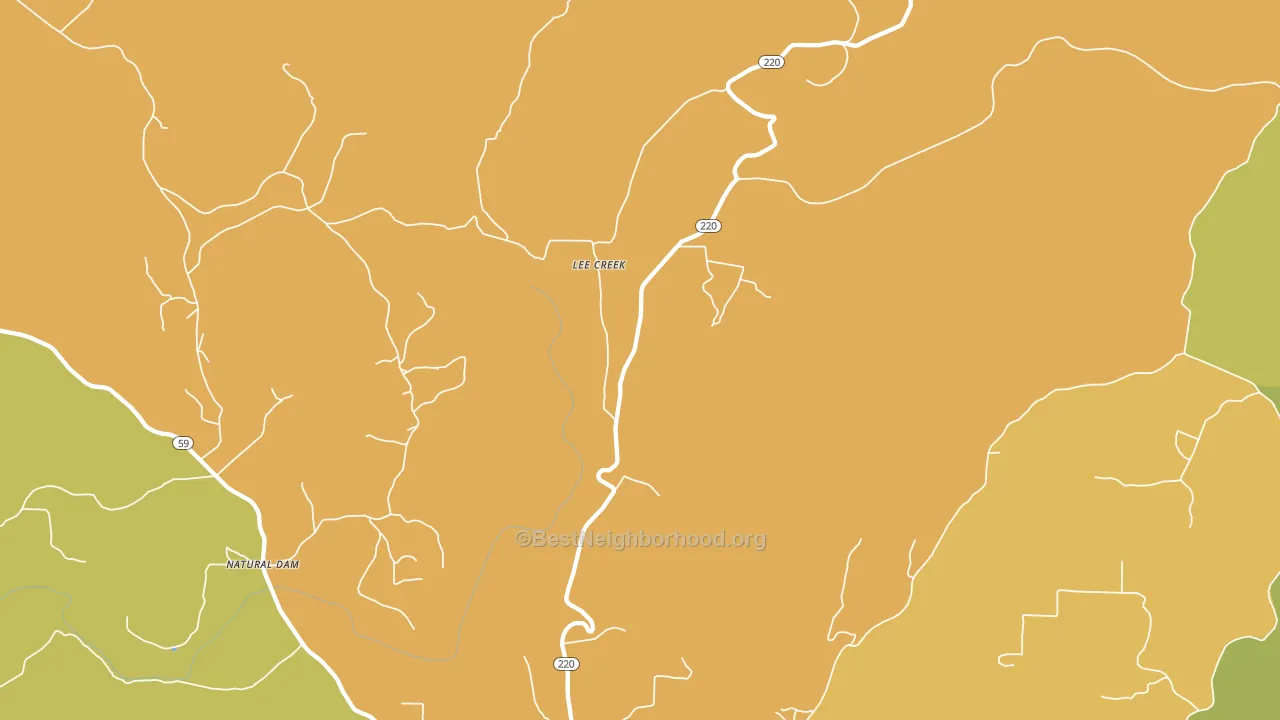 Lee Creek, AR block-group voter-turnout map