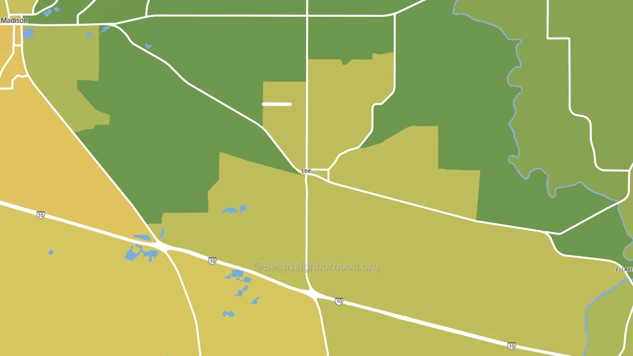 Lee, FL block-group voter-turnout map
