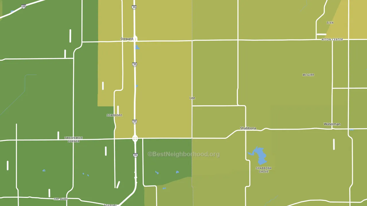 Lee, IL block-group voter-turnout map