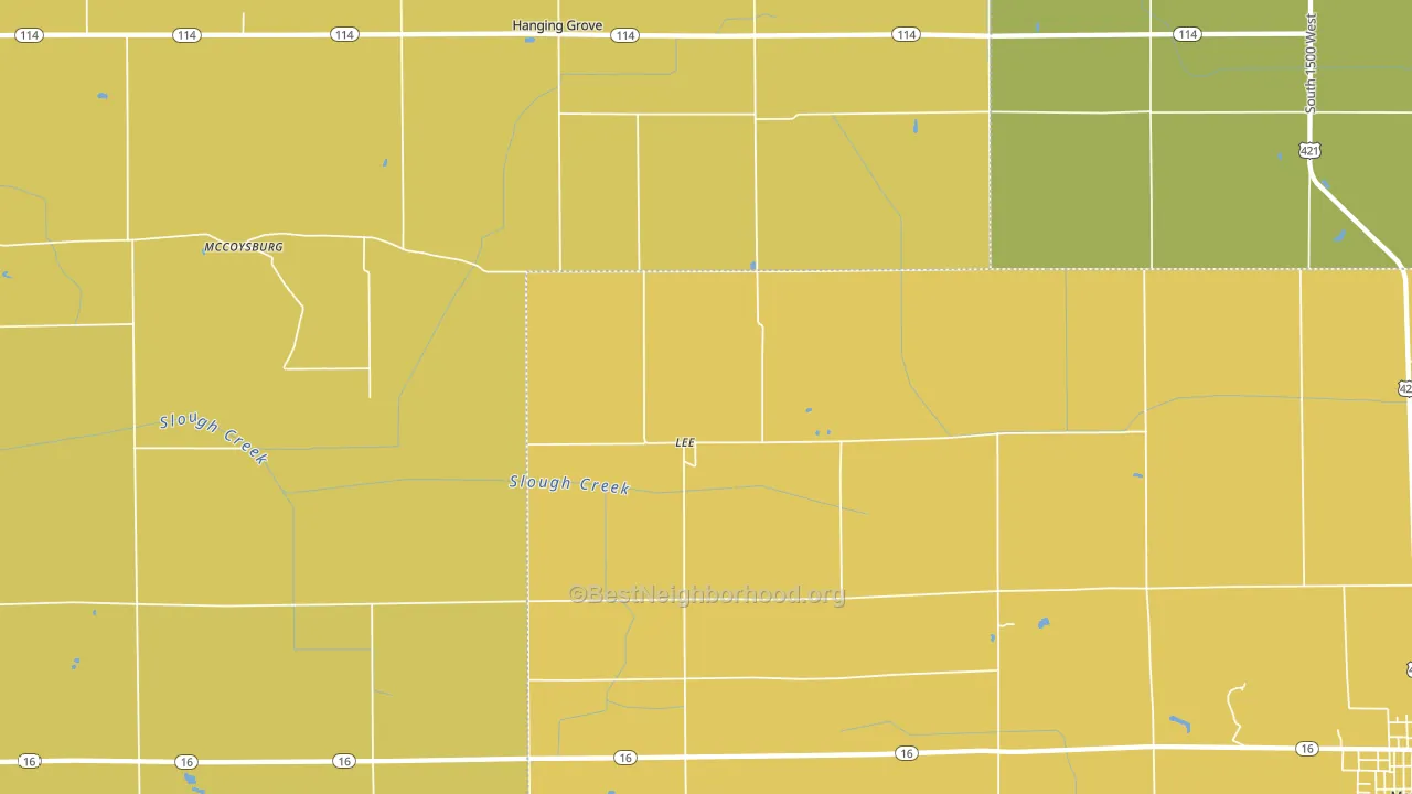 Lee, IN block-group voter-turnout map