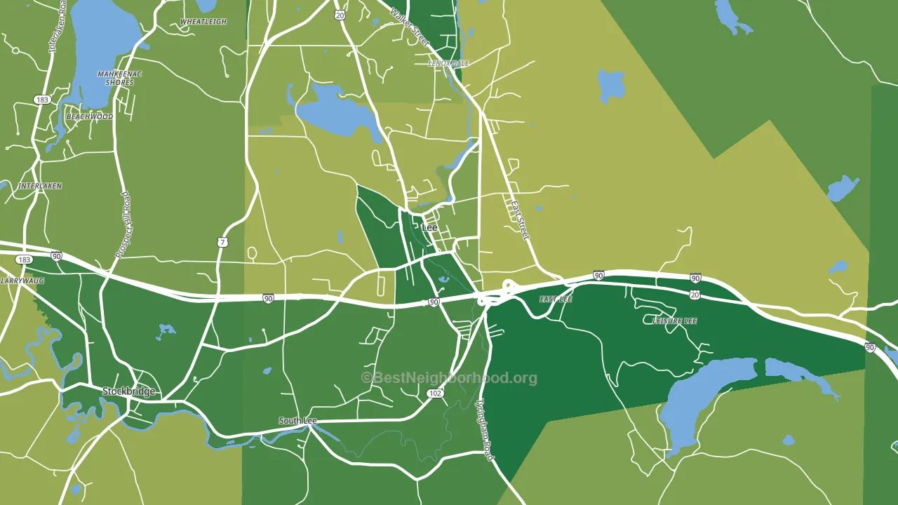 Lee, MA block-group voter-turnout map