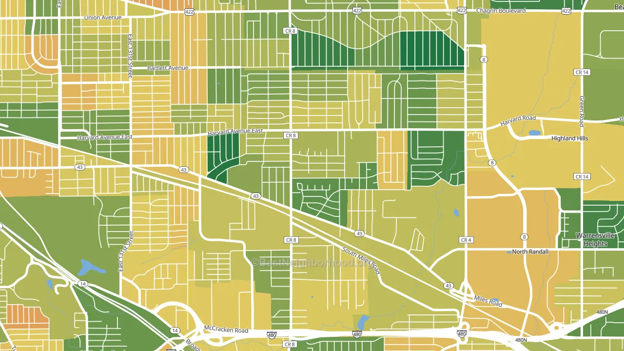 Lee-Miles, Cleveland, OH block-group voter-turnout map