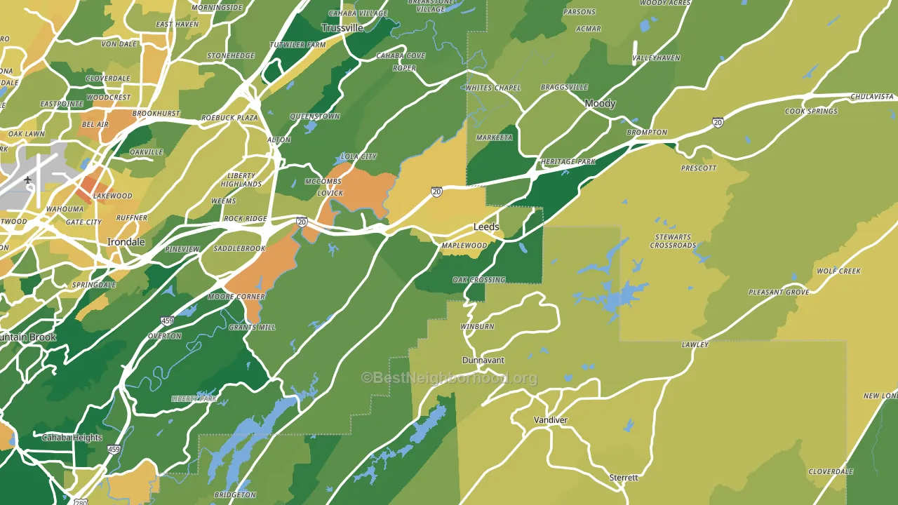 Leeds, AL block-group voter-turnout map