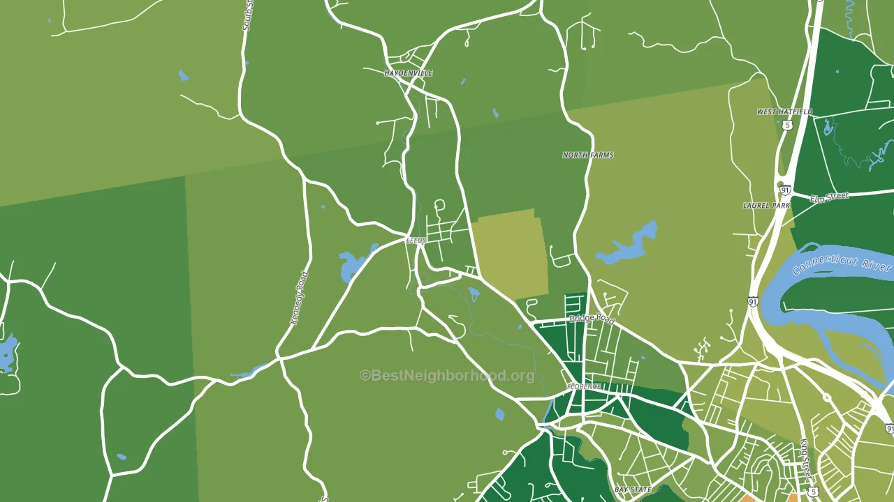 Leeds, MA block-group voter-turnout map