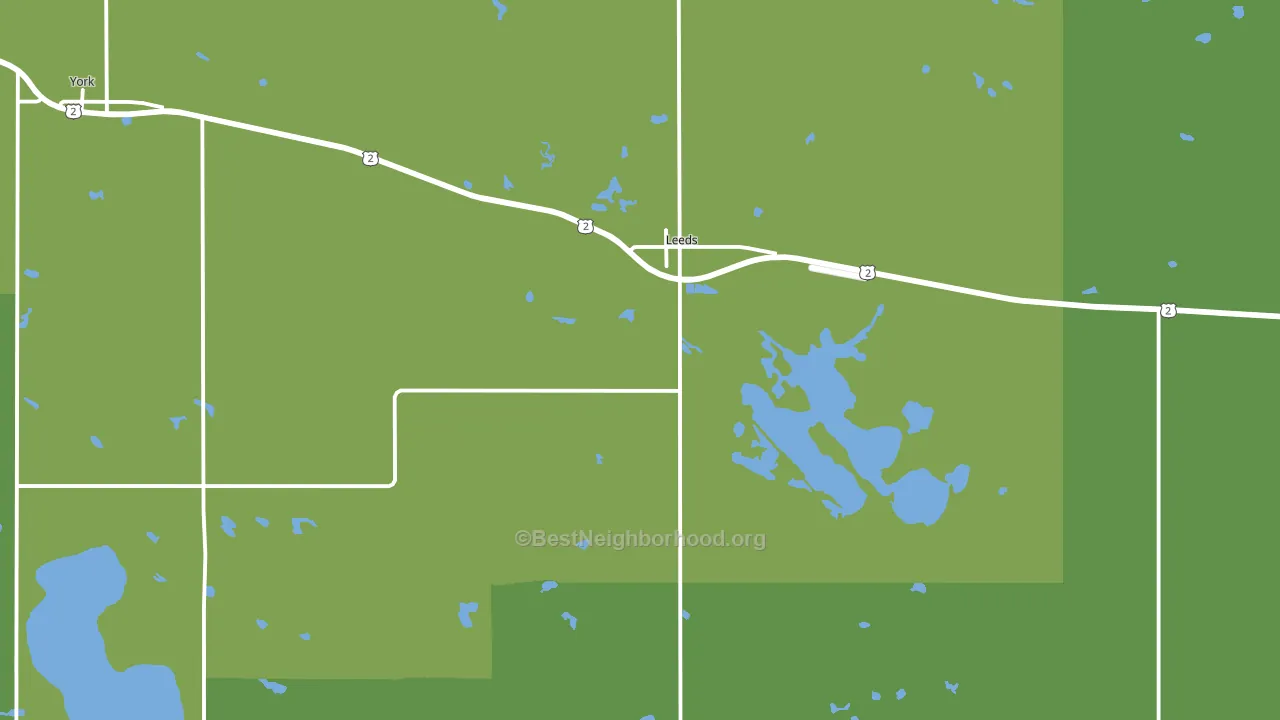 Leeds, ND block-group voter-turnout map