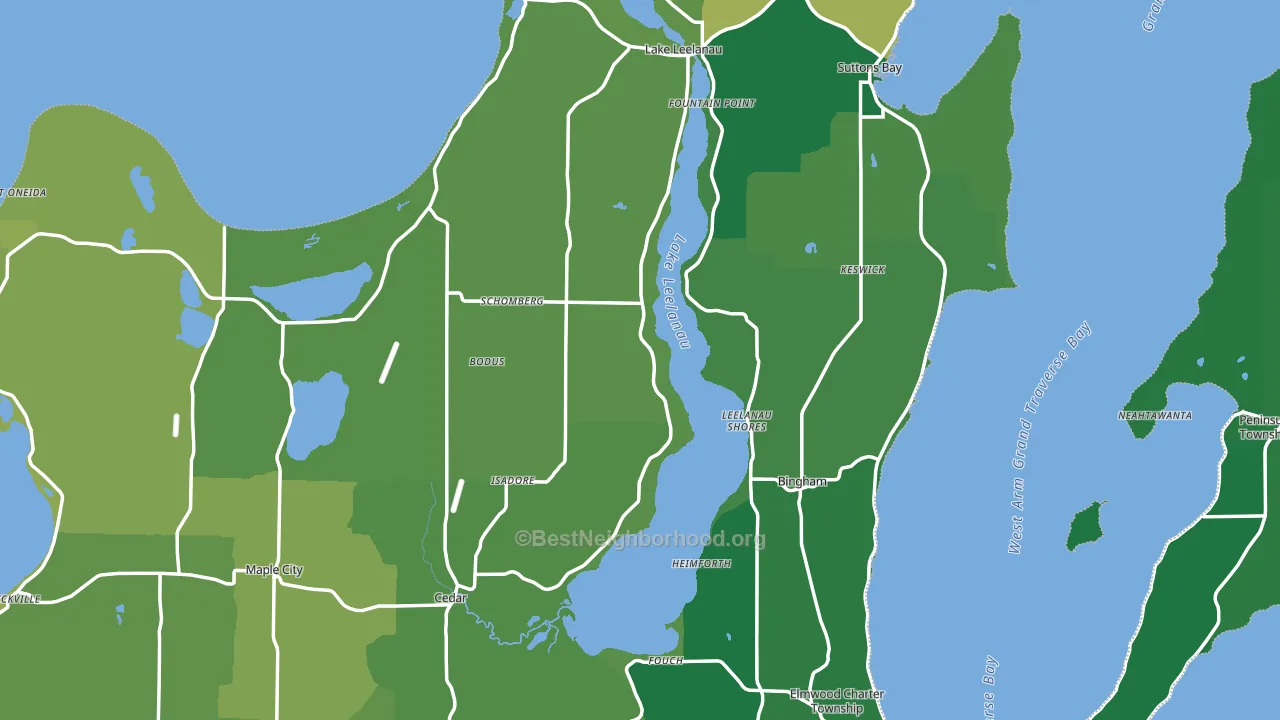 Leelanau County, MI block-group voter-turnout map