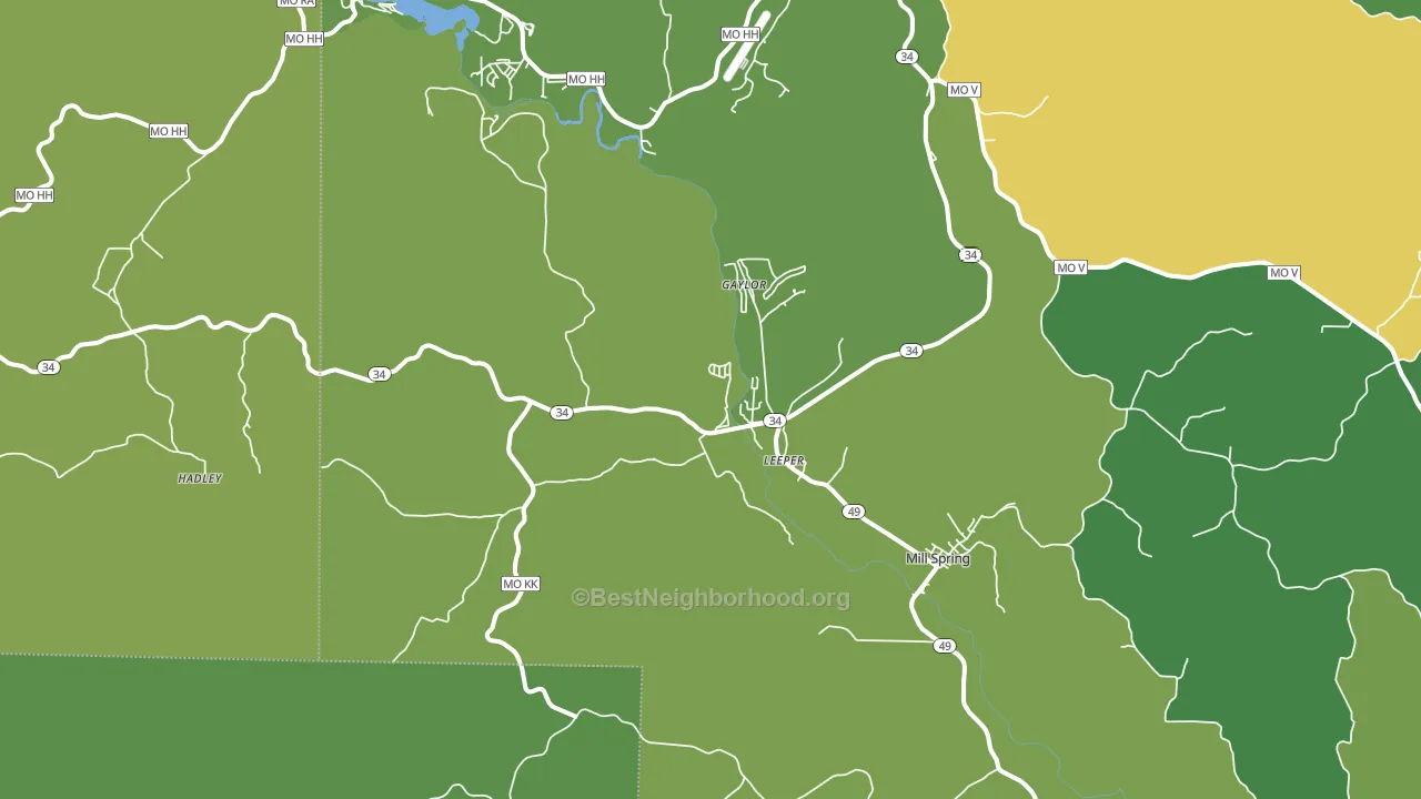Leeper, MO block-group voter-turnout map