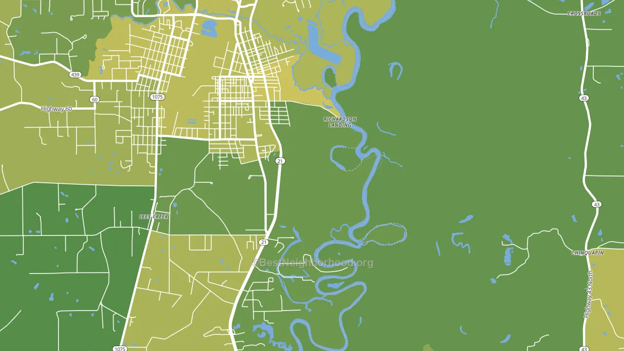 Lees Creek, LA block-group voter-turnout map