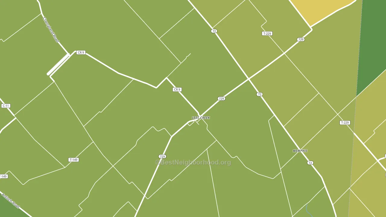 Lees Creek, OH block-group voter-turnout map