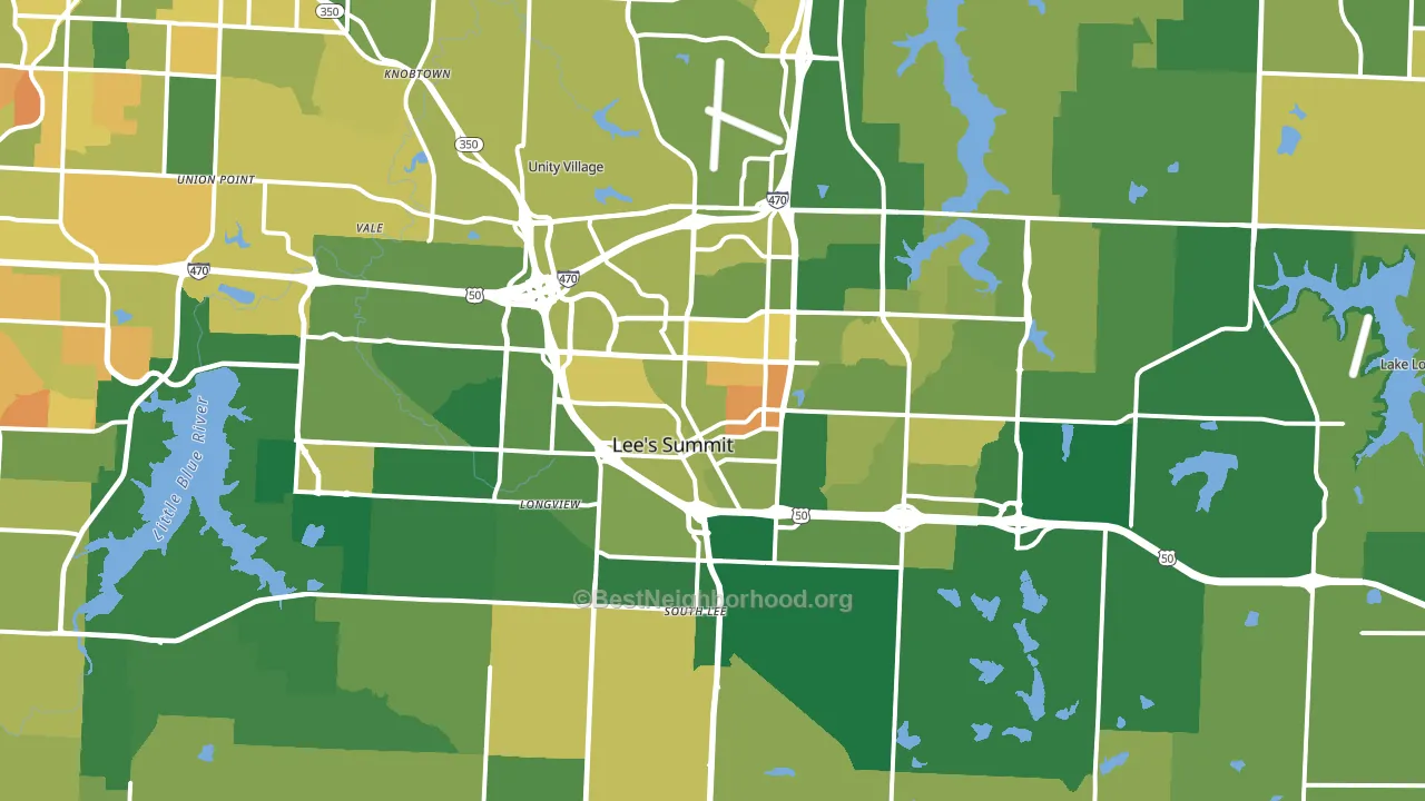 Lees Summit, MO block-group voter-turnout map