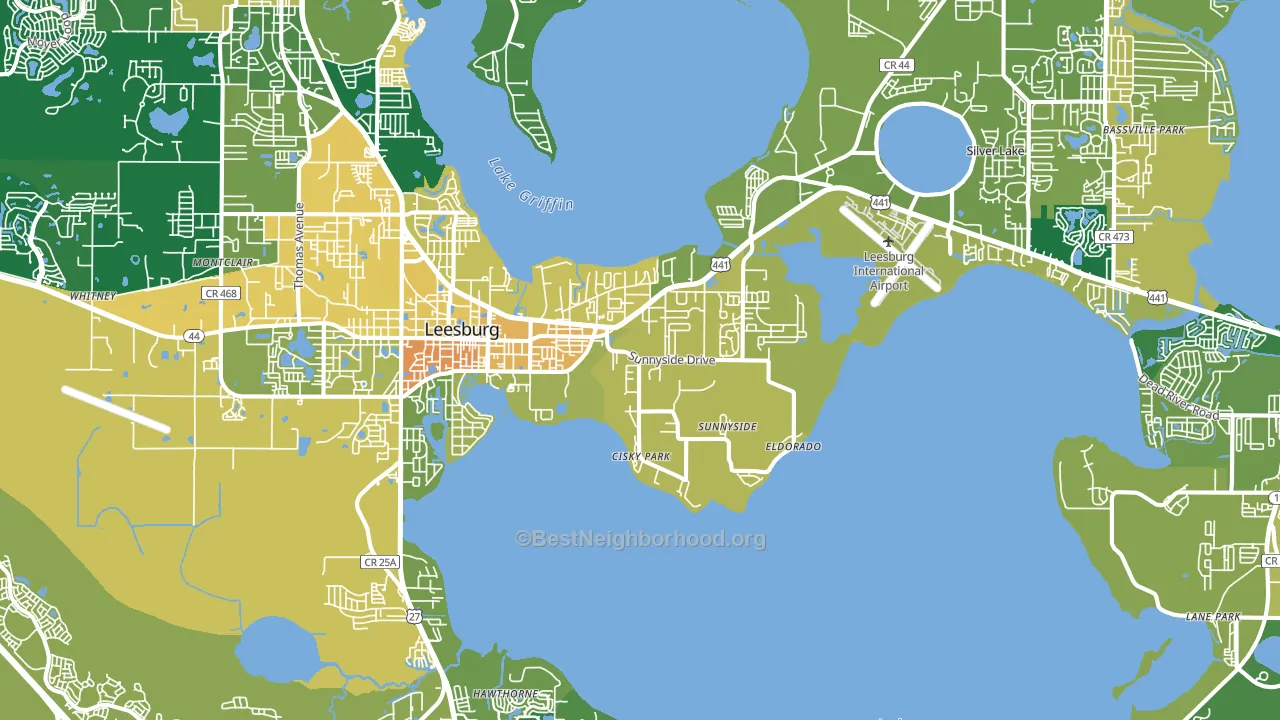 Leesburg, FL block-group voter-turnout map