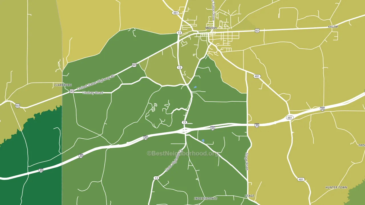 Leesburg, MS block-group voter-turnout map