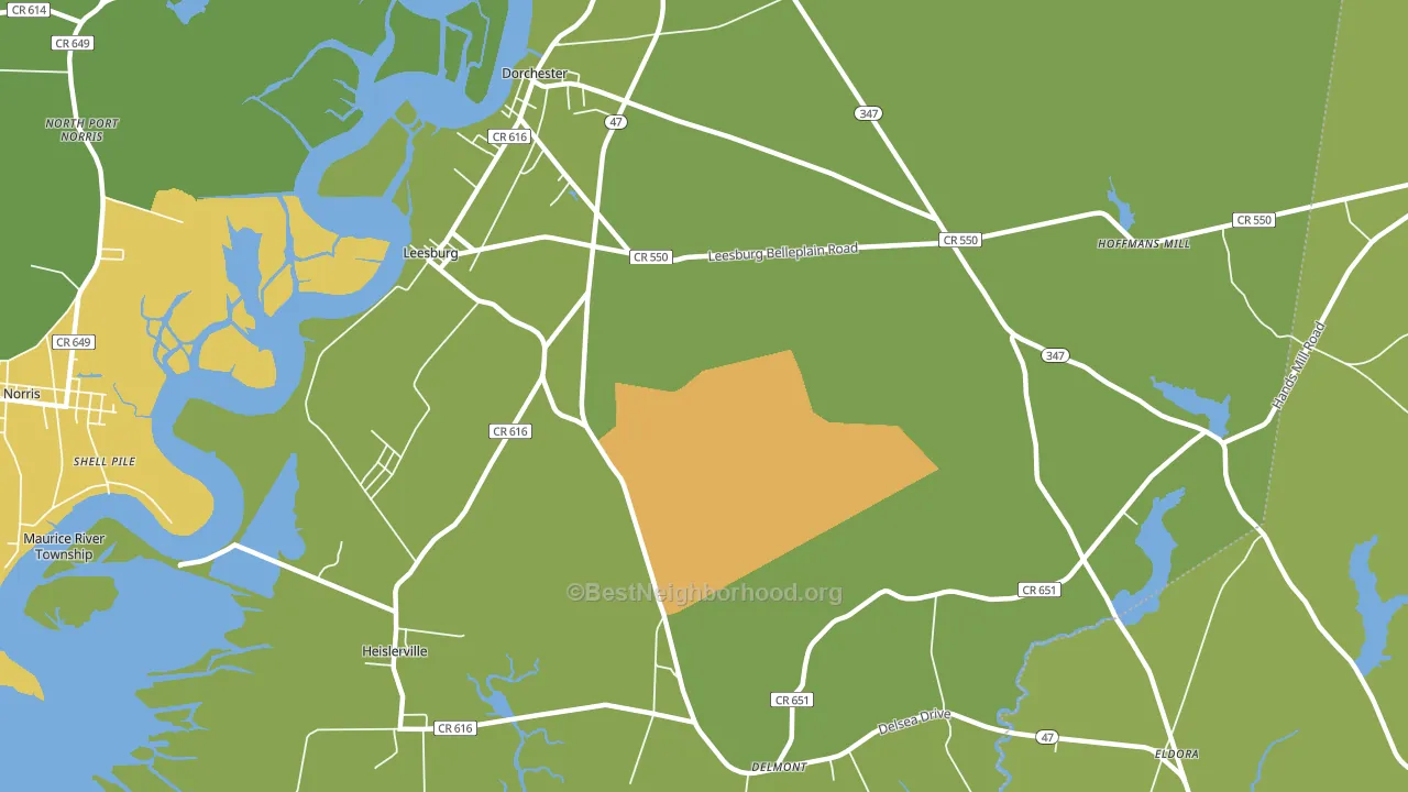Leesburg, NJ block-group voter-turnout map