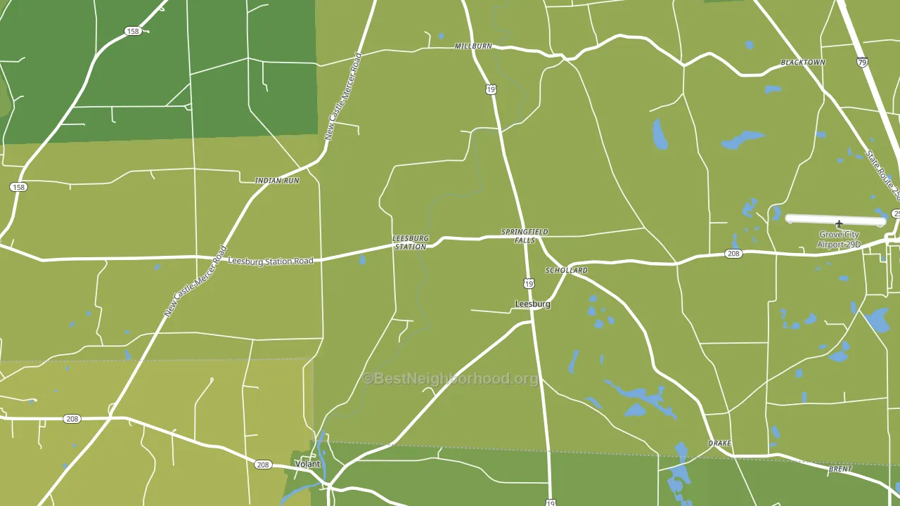 Leesburg, PA block-group voter-turnout map