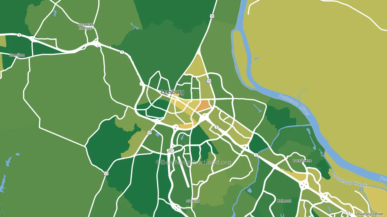 Leesburg, VA block-group voter-turnout map