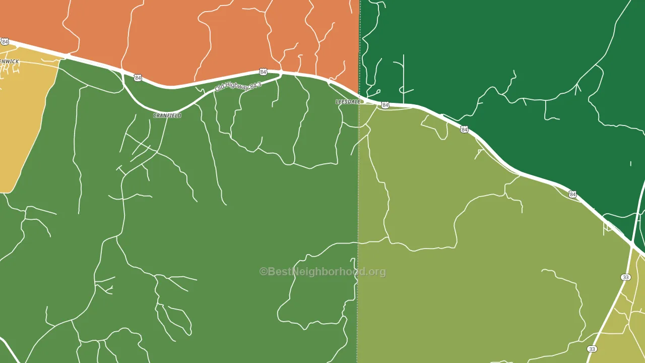 Leesdale, MS block-group voter-turnout map