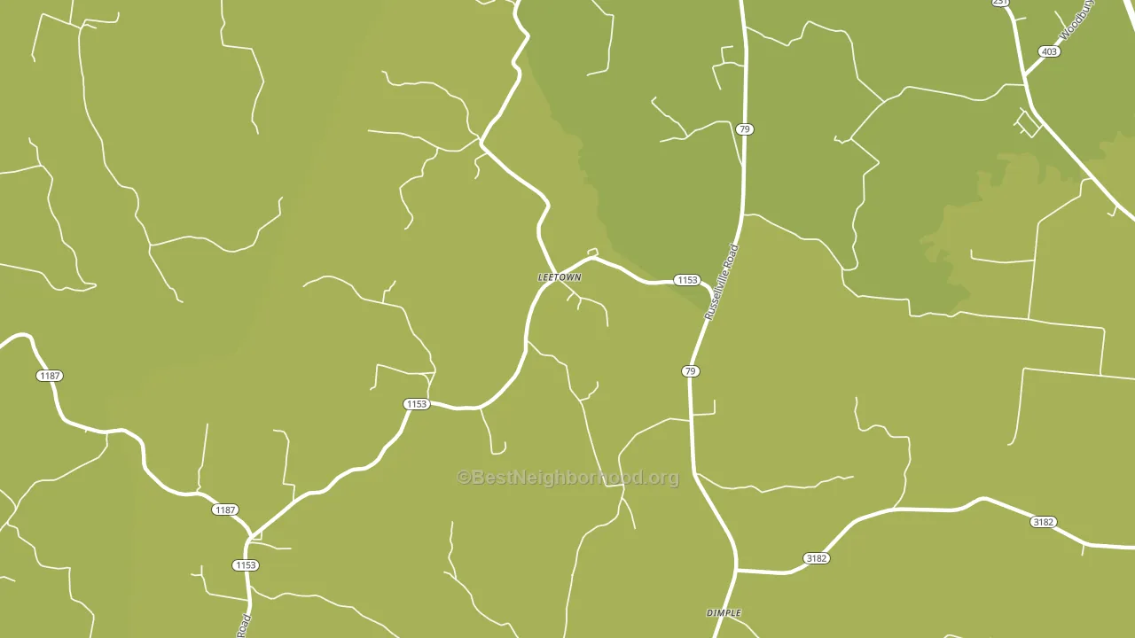 Leetown, KY block-group voter-turnout map