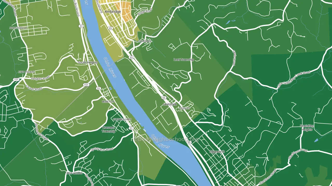 Leetsdale, PA block-group voter-turnout map