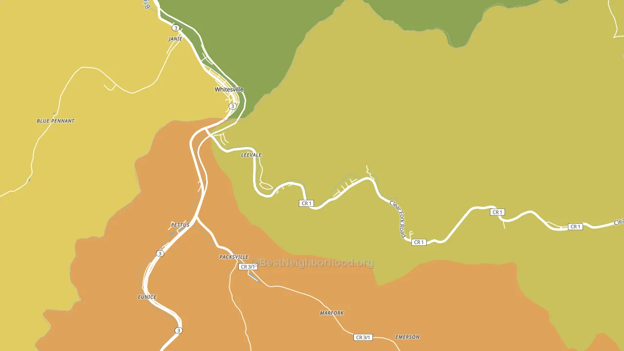 Leevale, WV block-group voter-turnout map