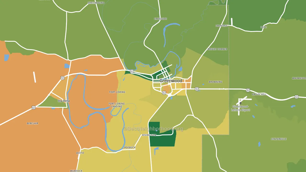 Leflore County, MS block-group voter-turnout map