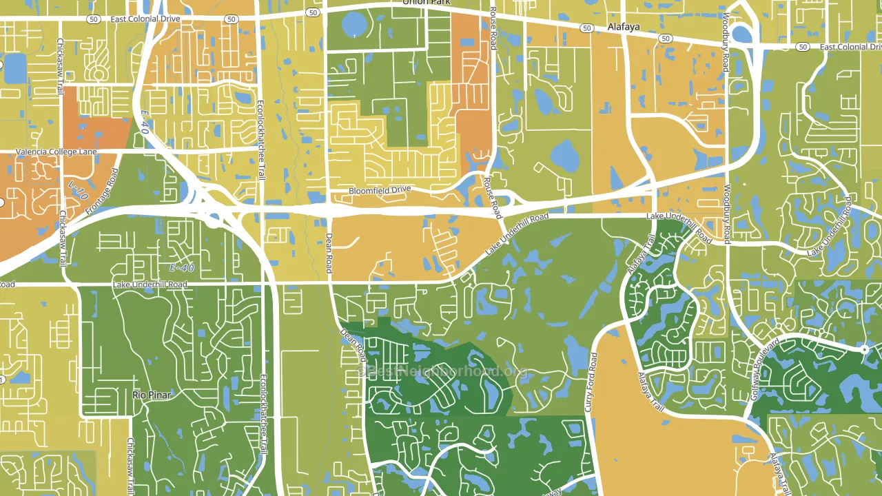 Legacy Place, Alafaya, FL block-group voter-turnout map