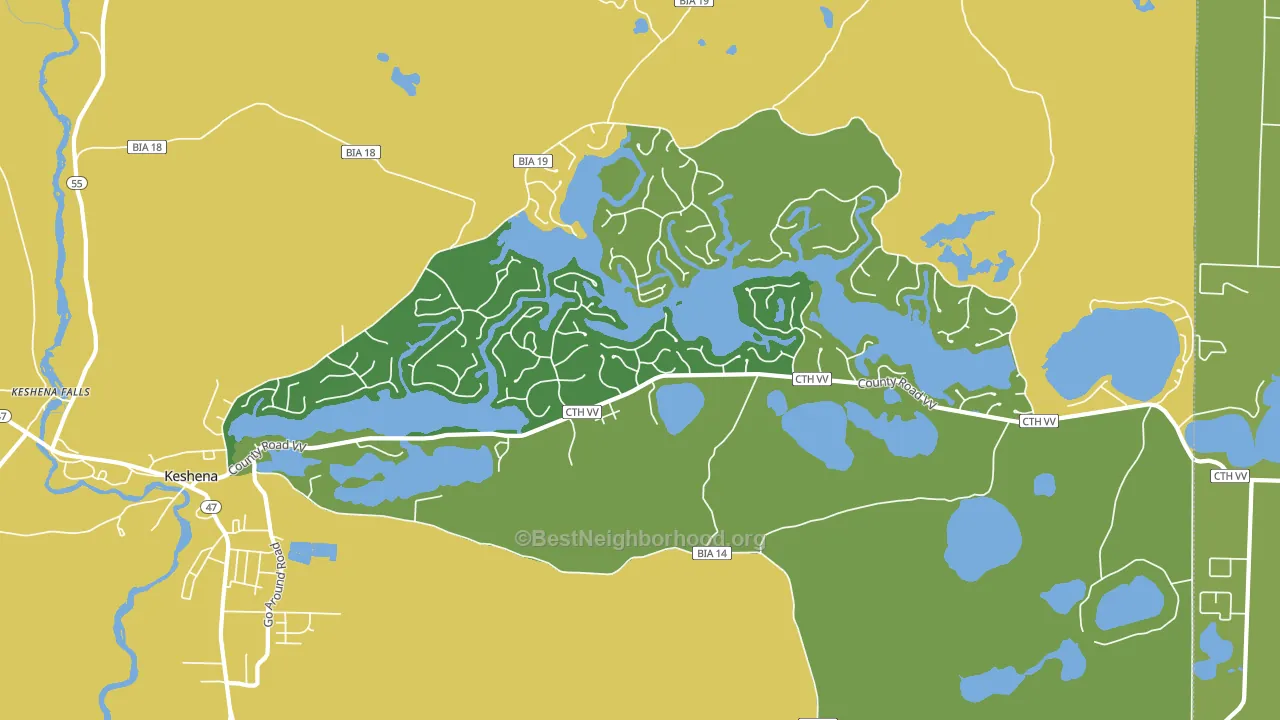 Legend Lake, WI block-group voter-turnout map