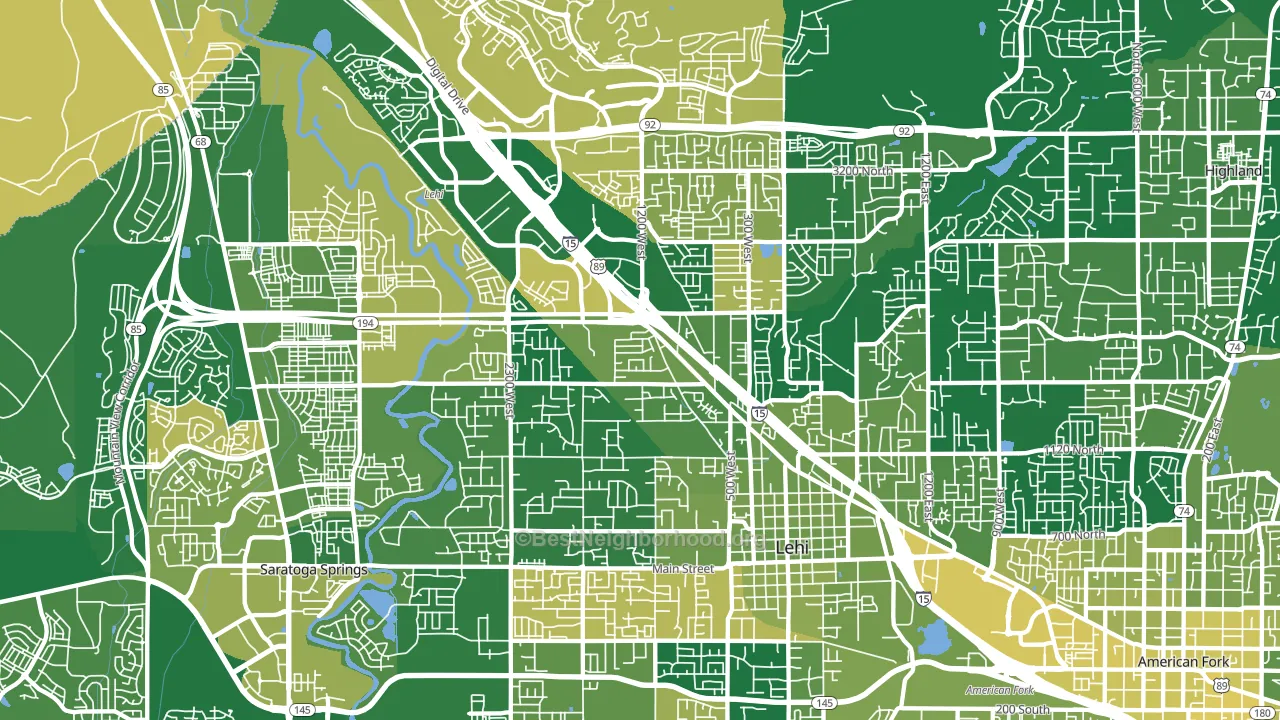 Lehi, UT block-group voter-turnout map