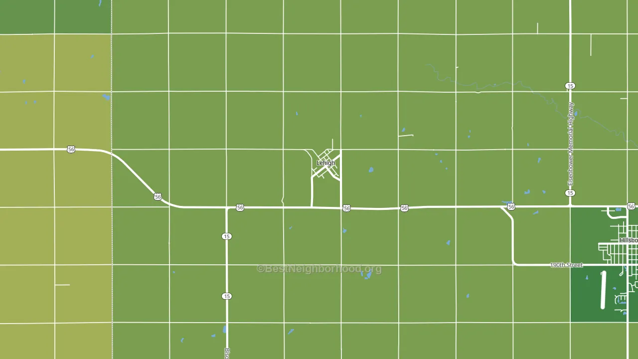 Lehigh, KS block-group voter-turnout map