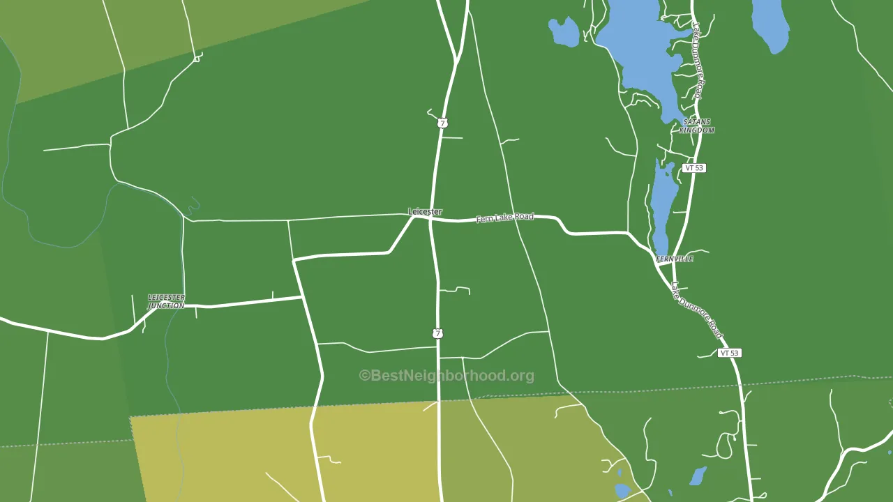 Leicester, VT block-group voter-turnout map