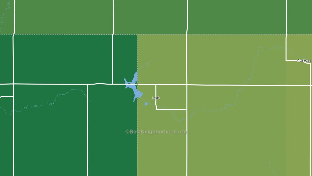 Leigh, NE block-group voter-turnout map