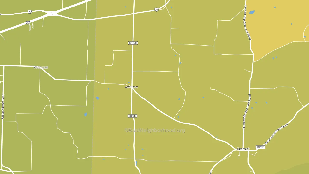 Leighton, TN block-group voter-turnout map