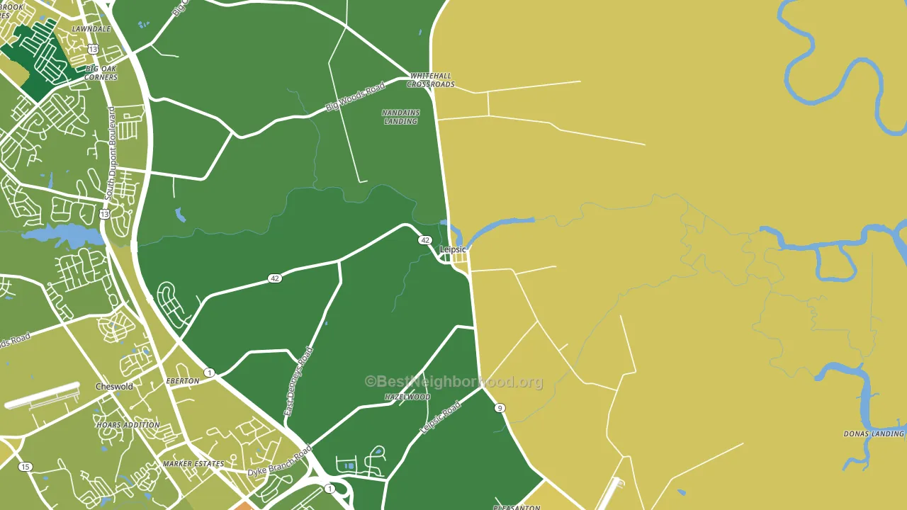 Leipsic, DE block-group voter-turnout map