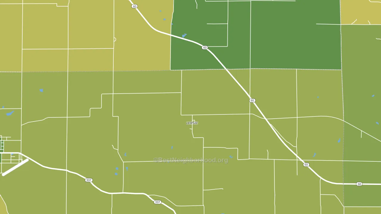 Leipsic, IN block-group voter-turnout map