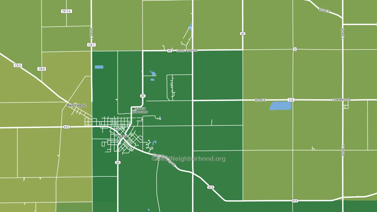 Leipsic Junction, OH block-group voter-turnout map