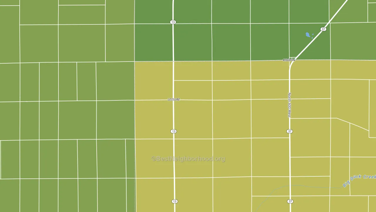 Leisure, IN block-group voter-turnout map