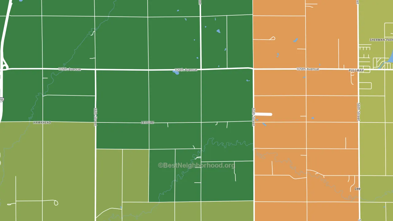 Leisure, MI block-group voter-turnout map