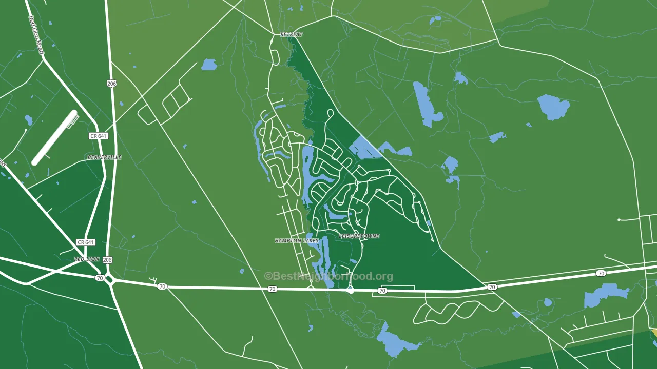 Leisuretowne, NJ block-group voter-turnout map