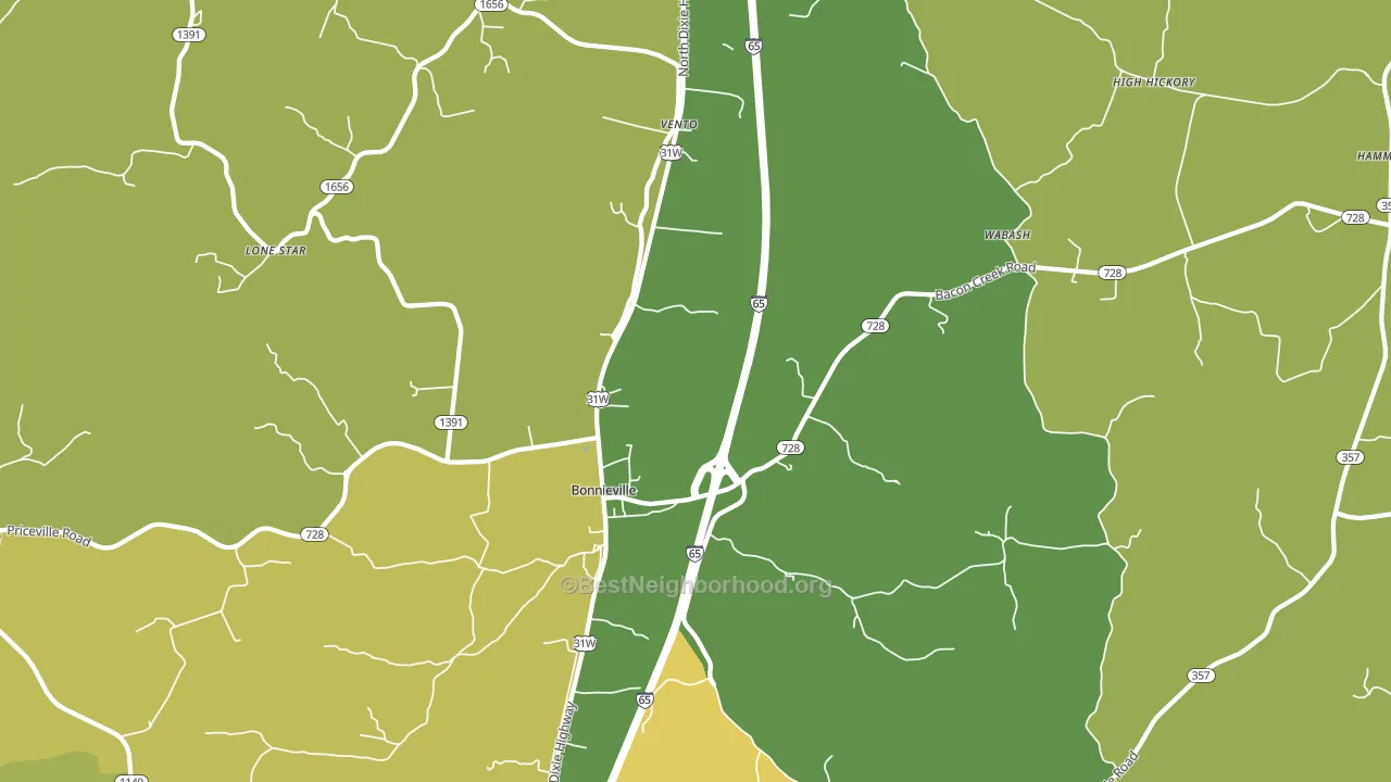 Leitchfield Crossing, KY block-group voter-turnout map