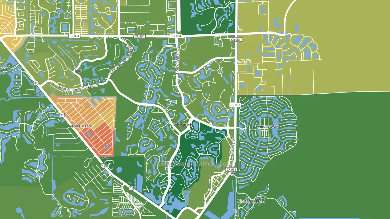 Lely Resort, Naples, FL block-group voter-turnout map