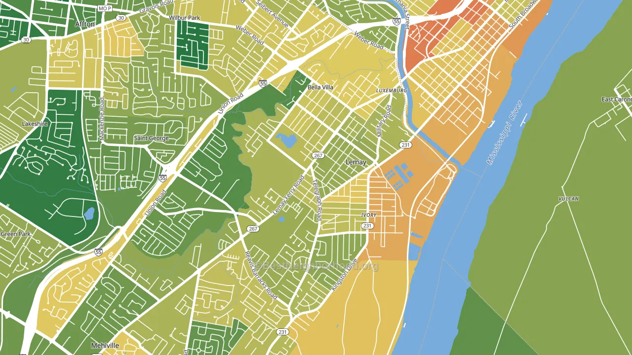 Lemay, MO block-group voter-turnout map