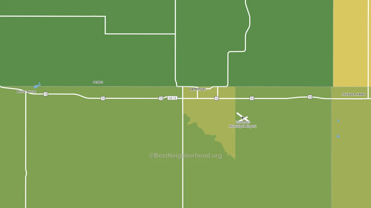 Lemmon, SD block-group voter-turnout map