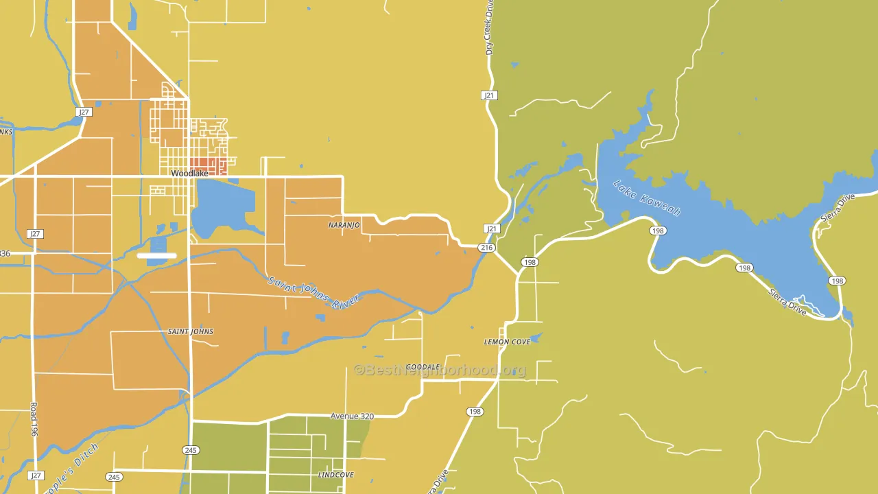 Lemon Cove, CA block-group voter-turnout map