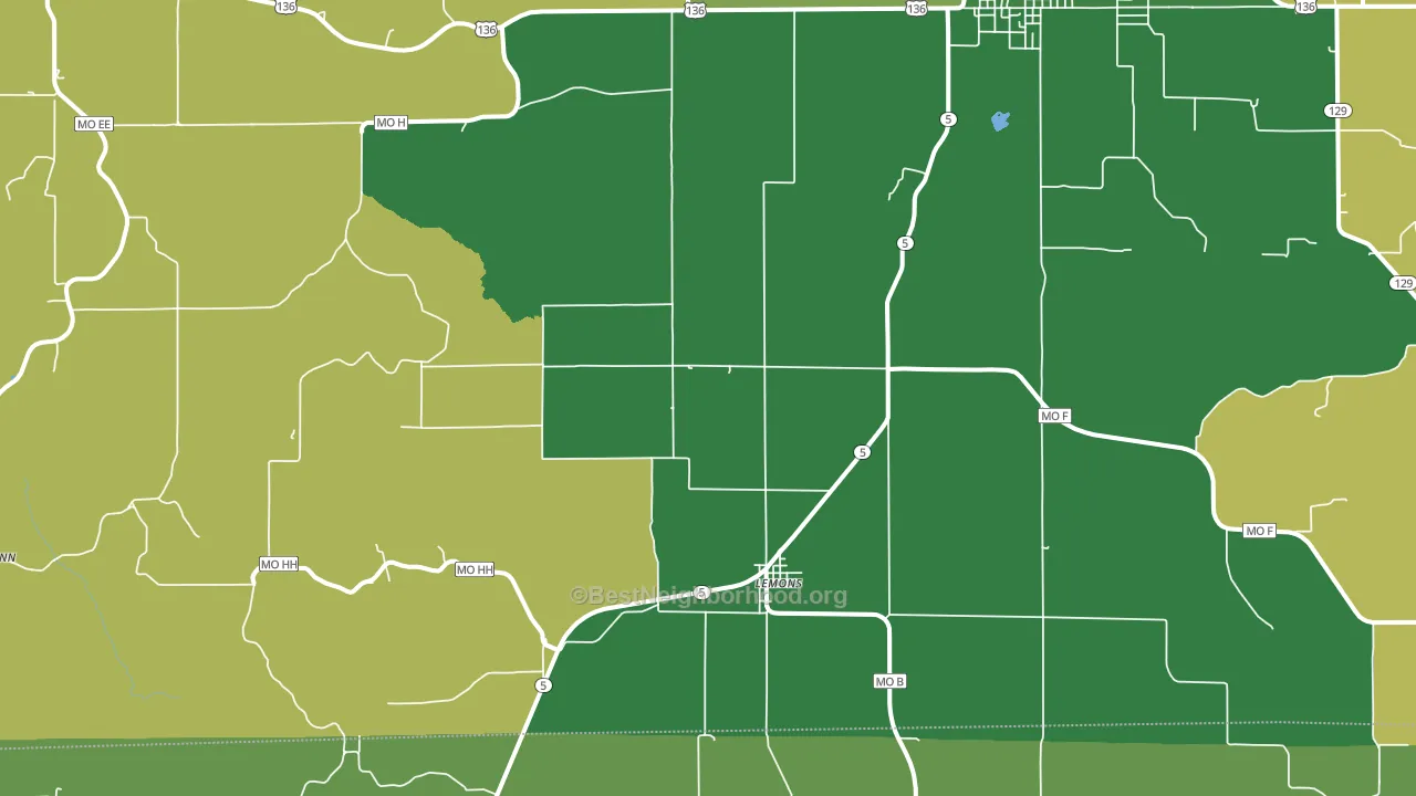 Lemons, MO block-group voter-turnout map