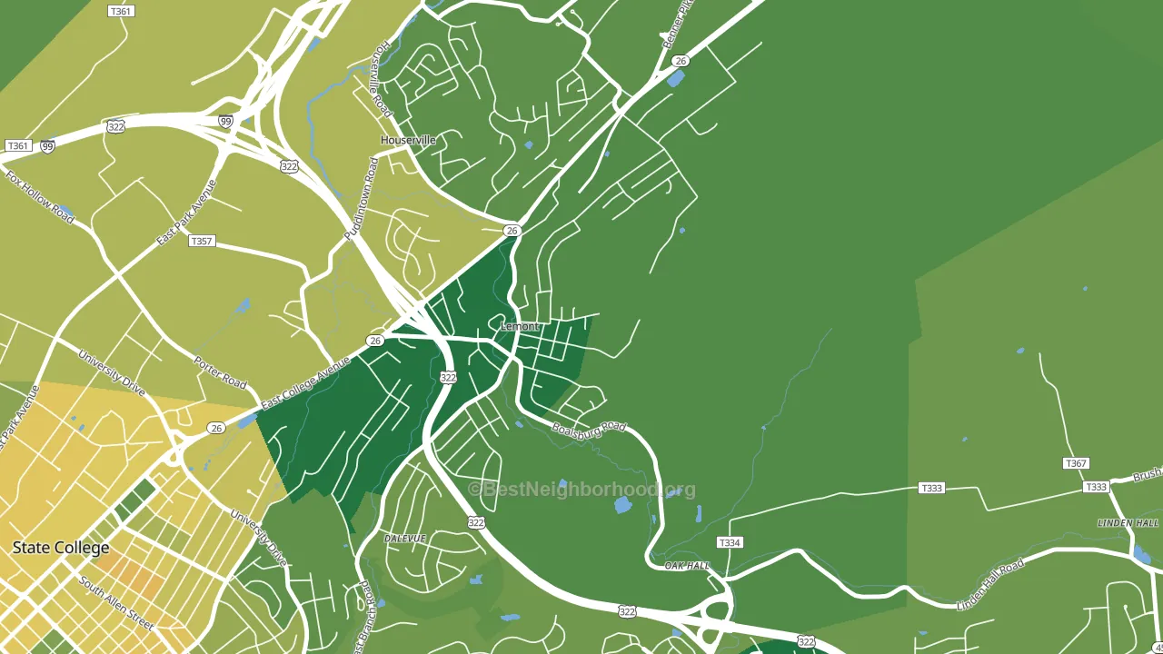 Lemont, PA block-group voter-turnout map