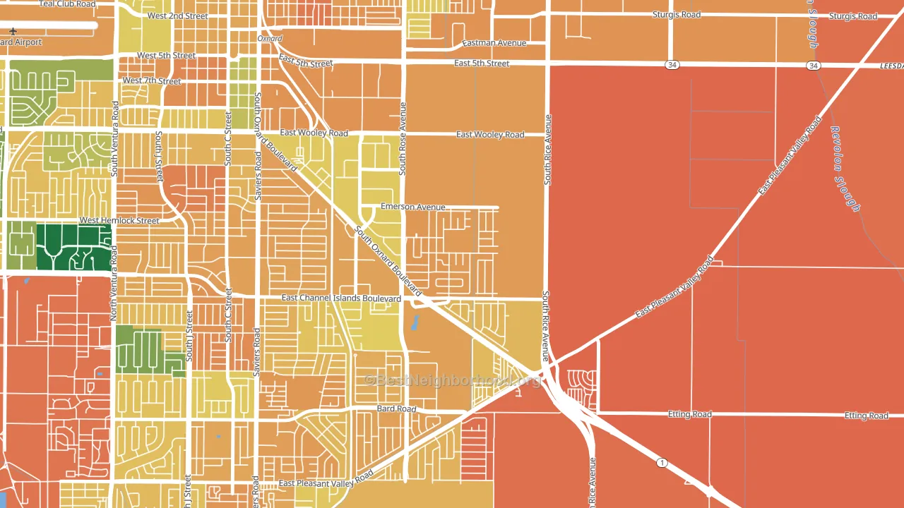Lemonwood Eastmont, Oxnard, CA block-group voter-turnout map