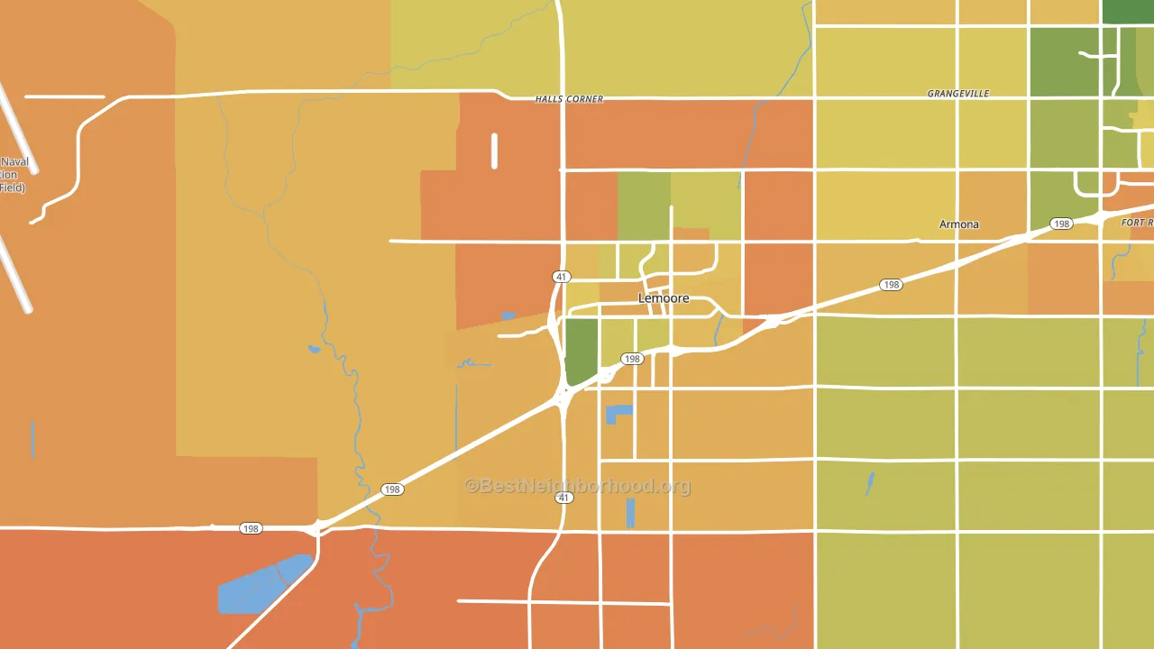 Lemoore, CA block-group voter-turnout map
