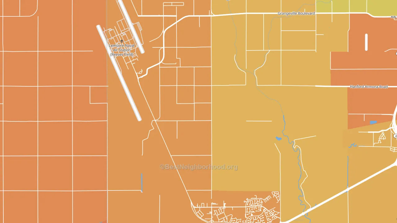 Lemoore Naval Air Station, CA block-group voter-turnout map